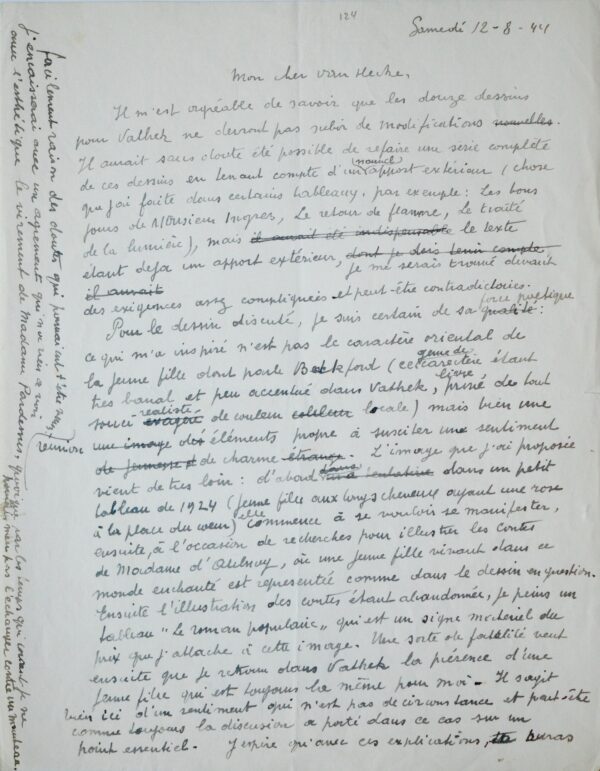 Magritte réalise douze dessins pour Vathek