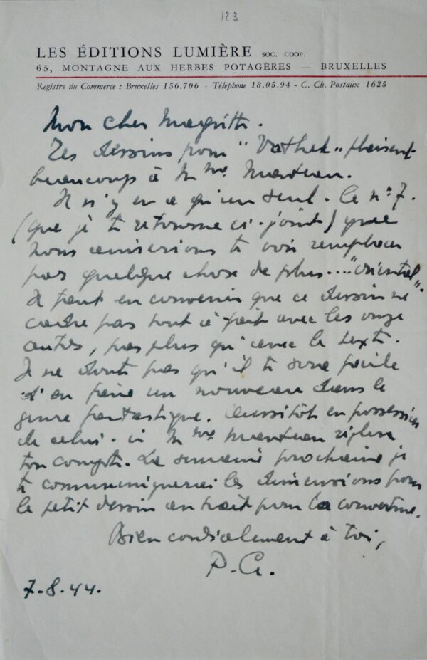 Magritte réalise douze dessins pour Vathek