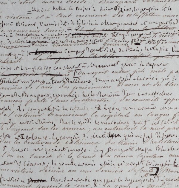 Manuscrit de Chateaubriand sur Napoléon pour les Mémoires d'Outre-Tombe
