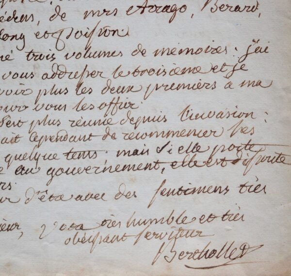 Berthollet défend sa Société d'Arcueil