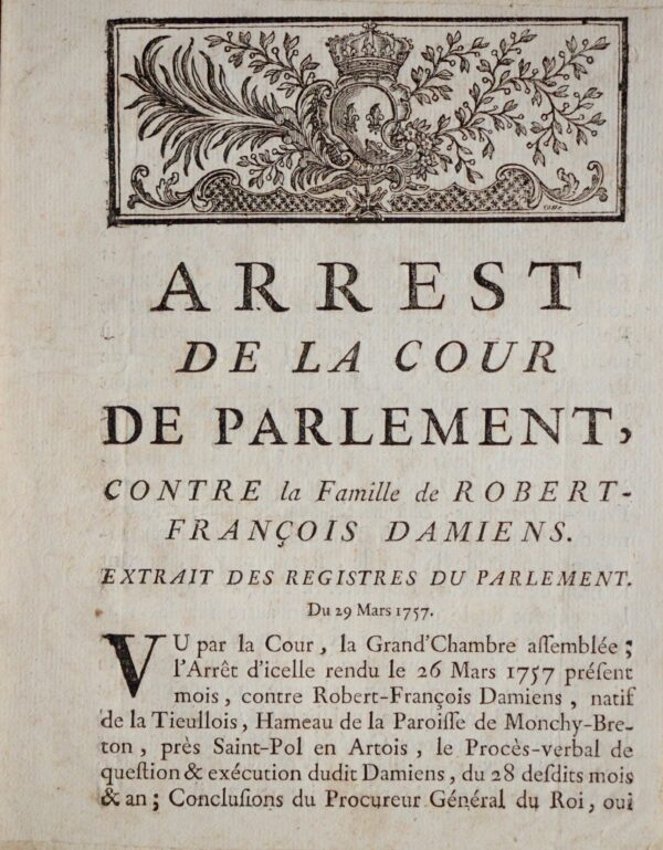 1757 : Damiens tente de tuer Louis XV