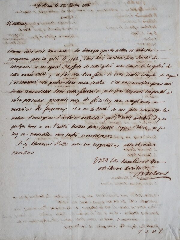 Dutour de Salvert à Duhamel du Monceau