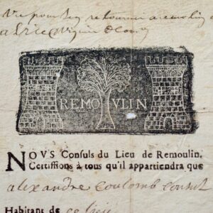 [Peste] Laissez-passer officiel durant la grande épidémie de 1720