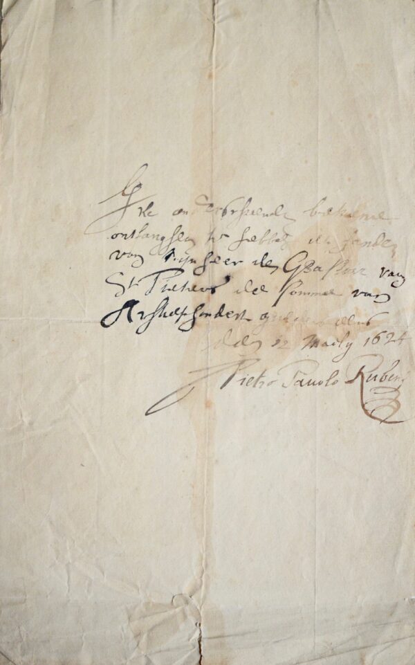 Rarissime reçu autographe de Rubens