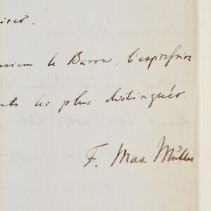 Max Müller héberge le baron de Watteville