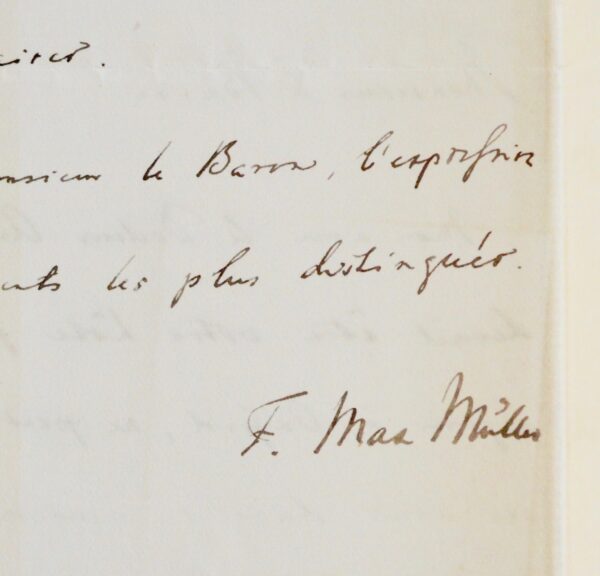 Max Müller héberge le baron de Watteville