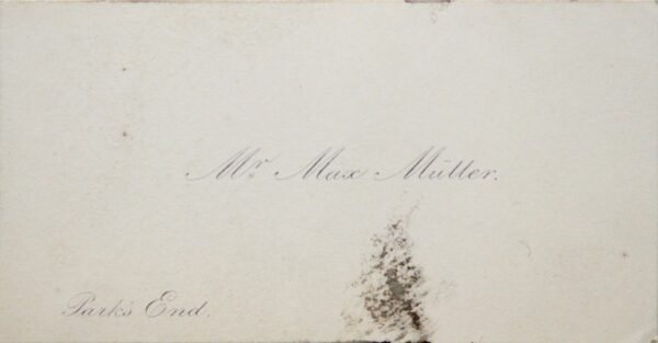 Max Müller héberge le baron de Watteville