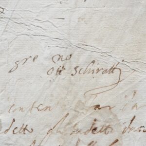 Très rare billet de l'architecte de la Renaissance italienne Ottaviano Schiratti