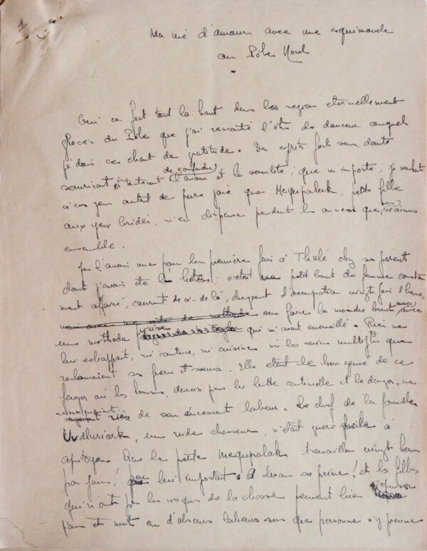 Peter Freuchen et sa femme esquimau, au Pôle Nord