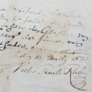 Rarissime reçu autographe de Rubens