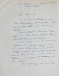 Belle lettre d'André Masson à Tony Curtis