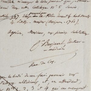 Trois lettres du médecin bibliophile Barjavel