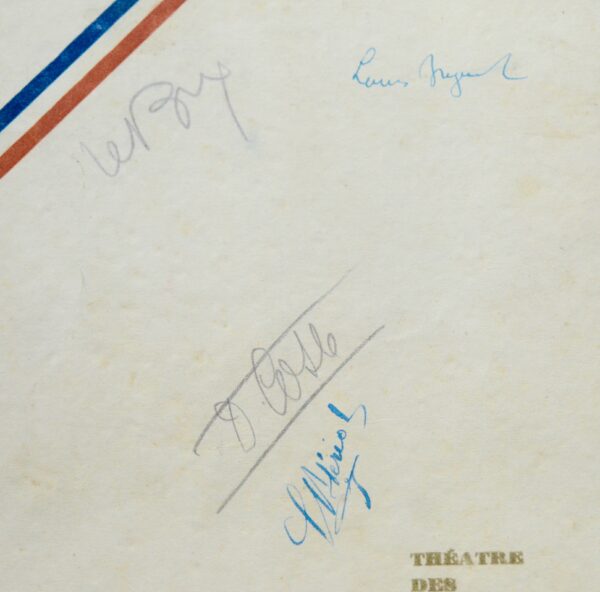 Document signé par les aviateurs Breguet, Blériot, Costes et Le Brix