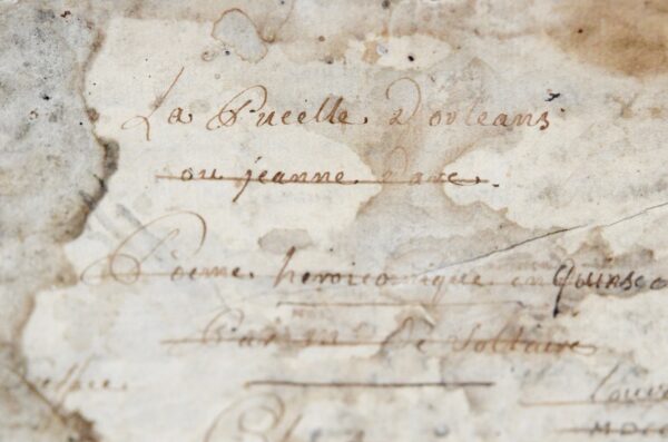 Manuscrit d'une version primitive de La Pucelle d’Orléans de Voltaire