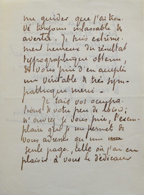 Lettre de Segalen à Vallette sur les Immémoriaux