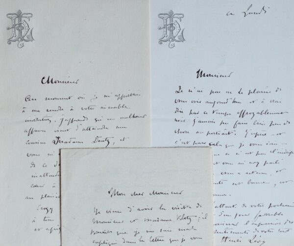 Trois lettres du peintre Henri-Léopold Lévy