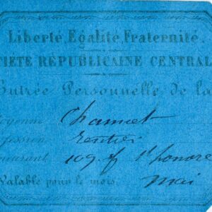 Deux rares documents sur Société Républicaine Centrale de Blanqui