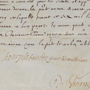 Le prince de Condé reçoit ses émoluments de gouverneur du Berry