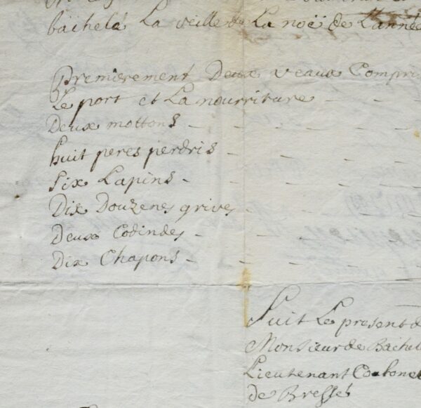 Lapins et grives pour l'archevêque et le gouverneur d'Embrun