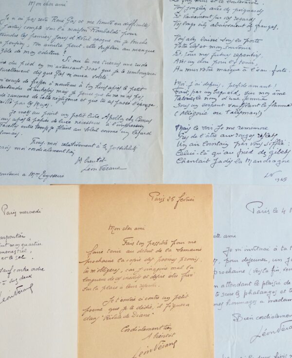 Correspondance et poèmes de Léon Vérane