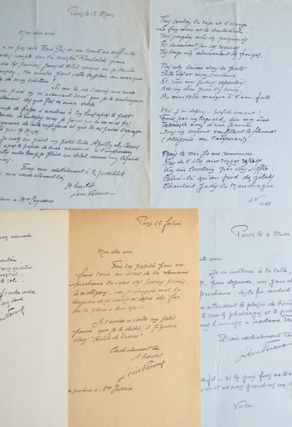 Correspondance et poèmes de Léon Vérane