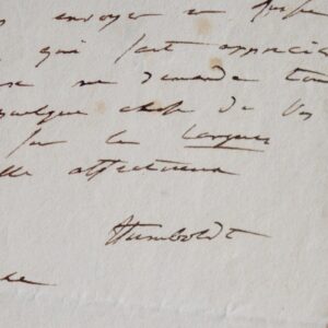 Lettre d'Humboldt à Freycinet au sujet d'Oltmanns