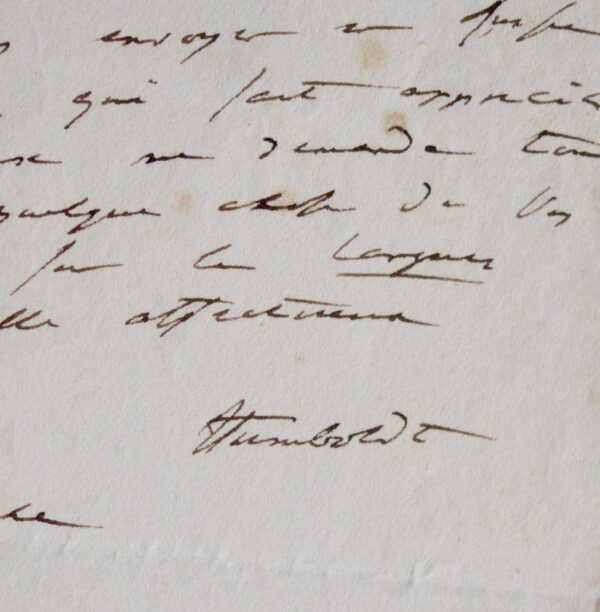 Lettre d'Humboldt à Freycinet au sujet d'Oltmanns