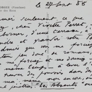 René Char encense Vivette Perret