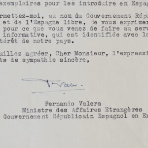 Le ministre Fernando Valera, exilé républicain à Paris