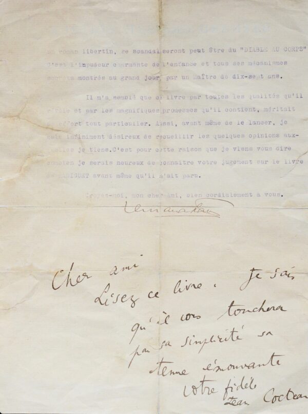 Grasset et Cocteau révèlent "Le Diable au corps"