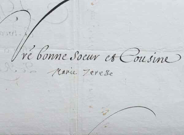 Lettre de la reine Marie-Thérèse d'Autriche au roi de Pologne