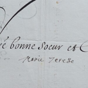 Lettre de la reine Marie-Thérèse d'Autriche au roi de Pologne