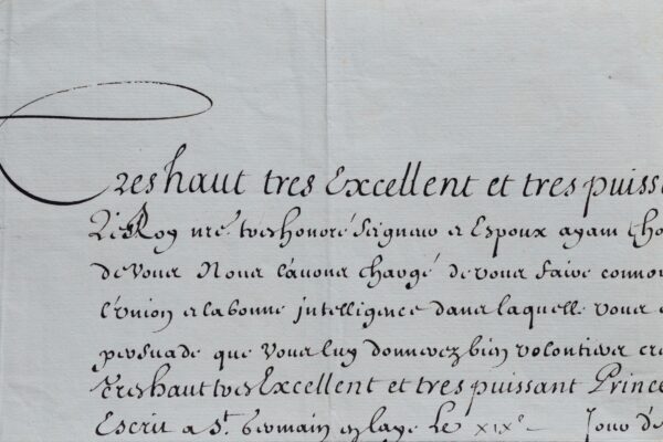 Lettre de la reine Marie-Thérèse d'Autriche au roi de Pologne