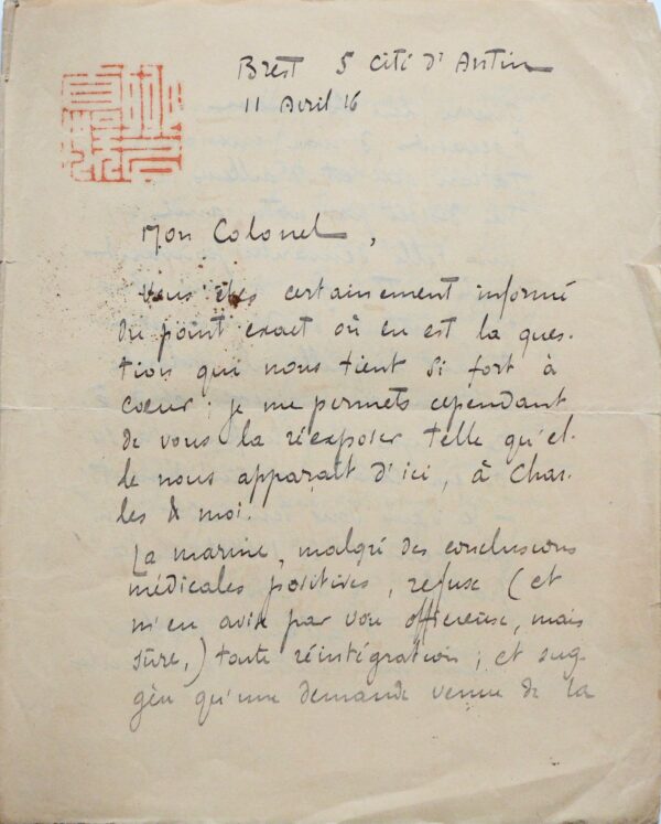 Victor Segalen soutient son ami Claude Farrère