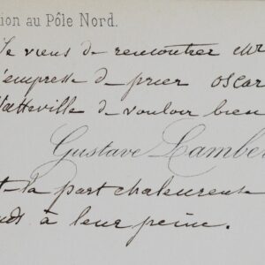 Lettres de l'explorateur Gustave Lambert