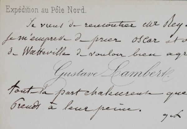 Lettres de l'explorateur Gustave Lambert