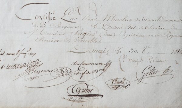 États de service d'un soldat de la Grande Armée