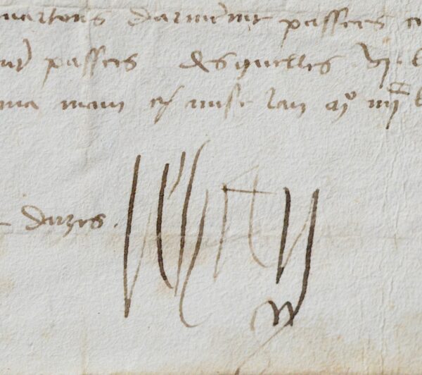 Rare pièce signée par Jéhan d'Uzès en 1467