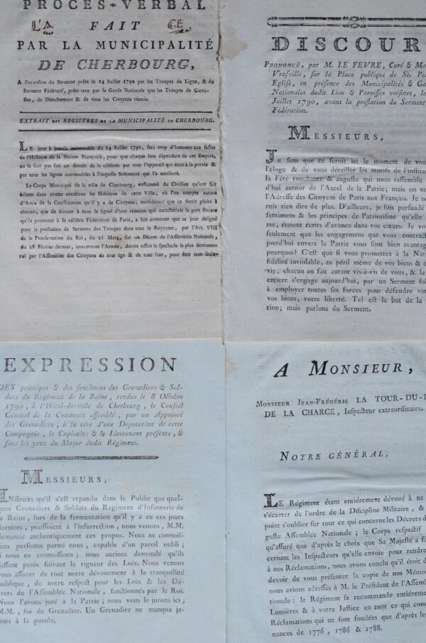 Fête de la Fédération : 4 imprimés révolutionnaires