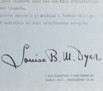 Deux lettres de Louise Hanson-Dyer