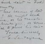 Lettre littéraire de George Santayana
