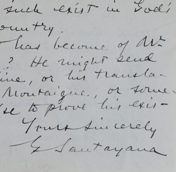 Lettre littéraire de George Santayana