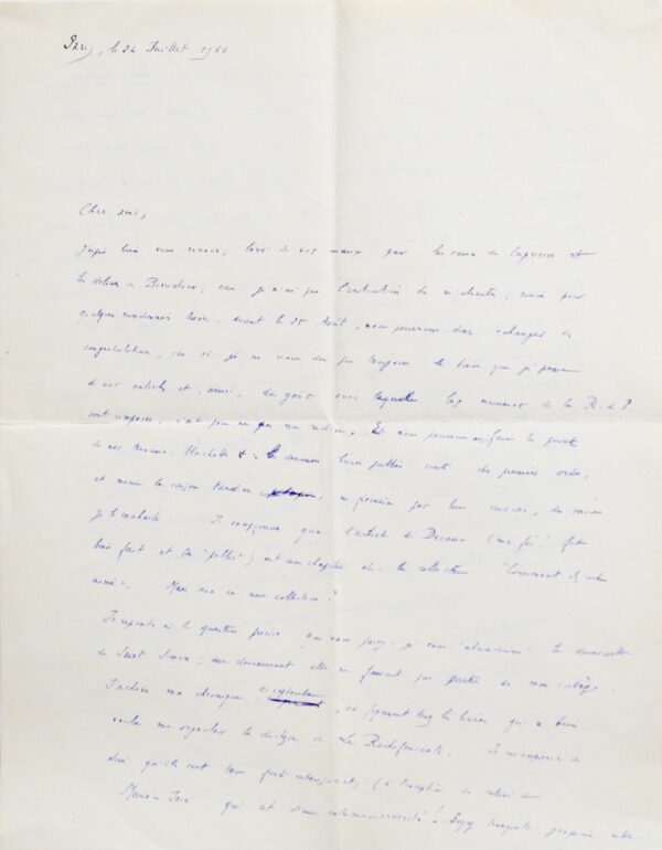 Belle lettre de Pierre Audiat