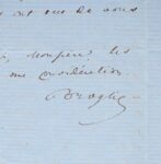 Belle lettre d'Albert de Broglie
