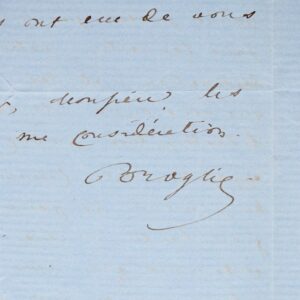 Belle lettre d'Albert de Broglie