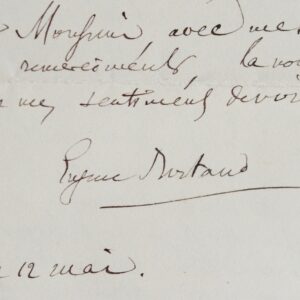 Lettre d'Eugène Rostand au poète Joseph Autran