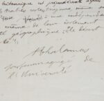 "Arabie" : manuscrit signé d'Amédée Thalamas