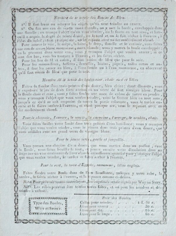 Wuy & Story, marchands de teintures à Paris