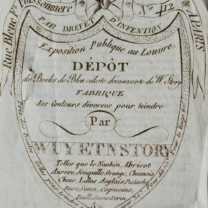 Wuy & Story, marchands de teintures à Paris