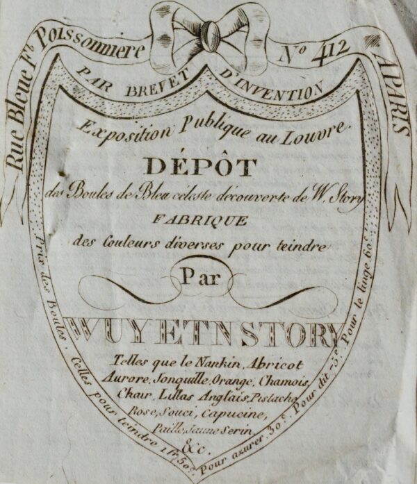 Wuy & Story, marchands de teintures à Paris